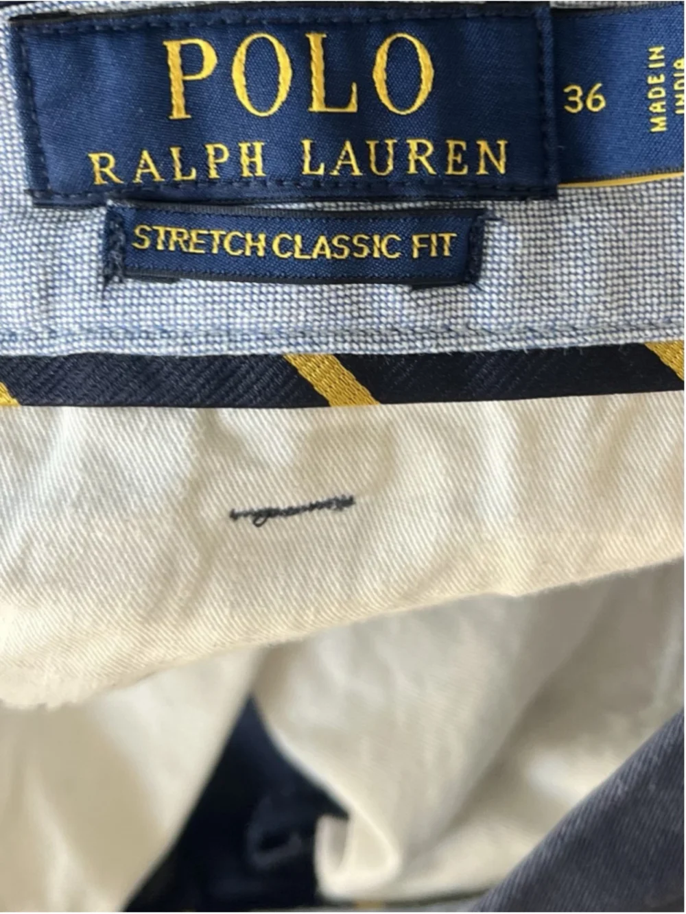 Polo Ralph Lauren Shorts Mens 36 Navy Stretch Classic Fit 9 Inch Chino Casual